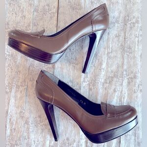 Preloved Stuart Weitzman Chocolate Brown Preppy Penny Loafer Pumps Size 8.5